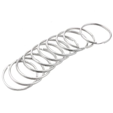 100 st 50 mm Nyckelrings-Splittringar Set, Tunga Nyckelöglor, Fjäderbelastade