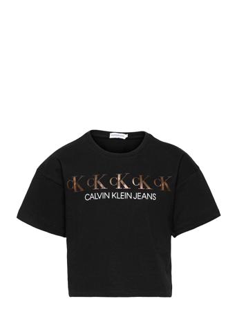 Ck Repeat Foil Boxy T-Shirt T-shirts Short-sleeved Svart Calvin Klein