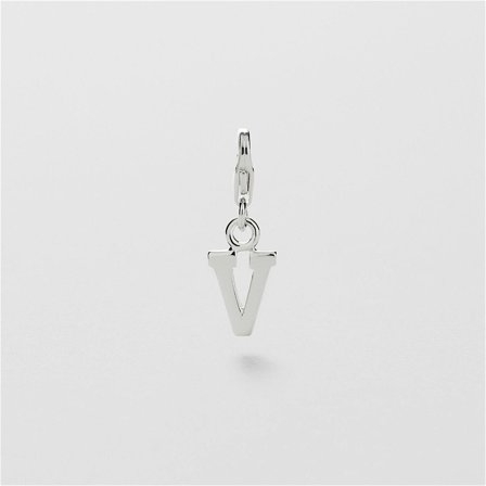 V Letter Charm - STERLINGSØLV