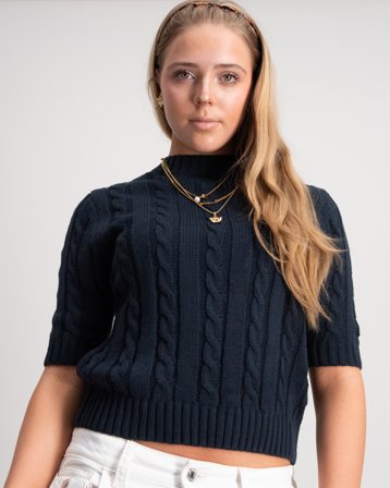 Grunt Gru knitted top Blauw Truien Meisjes - Kids Brand Store