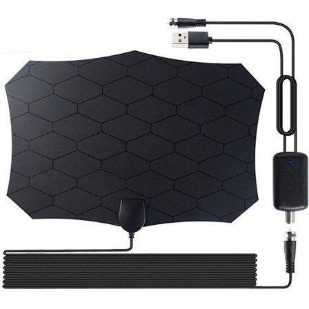 TV-antenni, DVB-T/DVB-T2-antenni sisätiloihin, HDTV-antenni signaalivahvistimella,