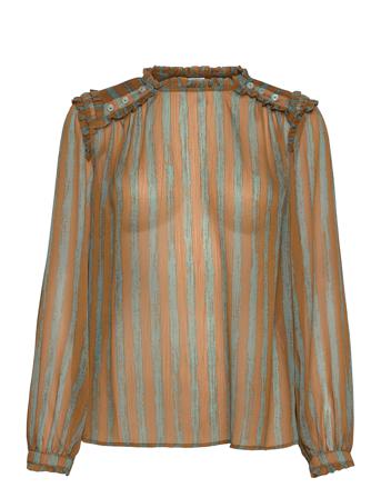 Shirt In Brush Stripe Print Blus Långärmad Multi/mönstrad Coster Copenhagen