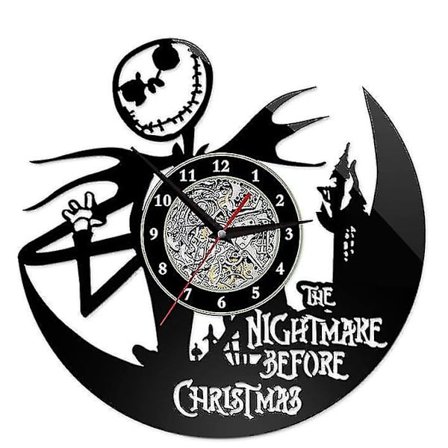The Nightmare Before Christmas Vinyl Record Väggklockor Hemrum Dekor Klocka Bästa Present