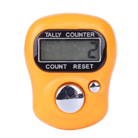 Elektronisk Finger Counter Finger Ring Timer ORANGE