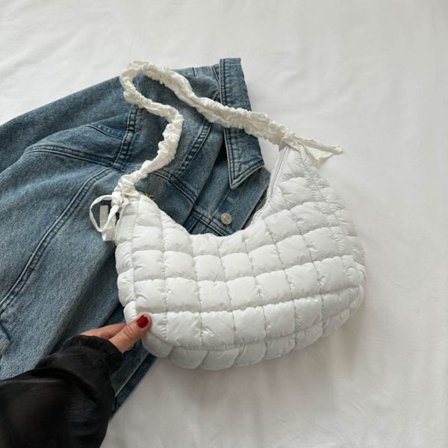 Skuldertaske Puffy Håndtaske HVID