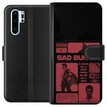 Kompatibelt Lommeboketui til Huawei P30 Pro Bad Bunny NFL-inspirert skjoldlogo med amerikansk fotball og stjerner