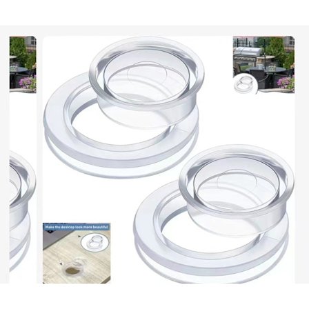 2 sæt ringe og hætter til havebordsparaply, prop- og hættesæt (gennemsigtig)