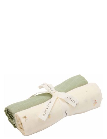 Little Dutch Little Dutch -Svøb Muslin 70 X 70 Cm Forest Treasures - Green - ONE SIZE