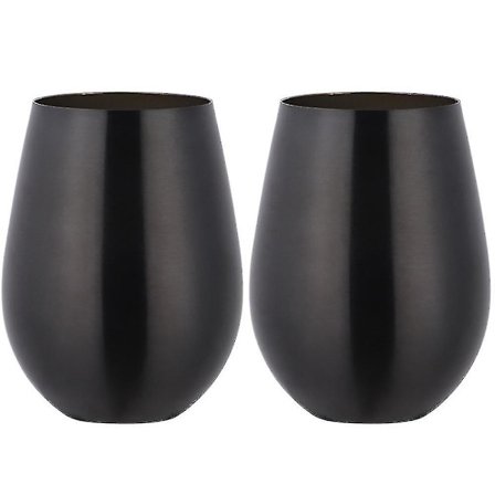 2 st Vinglas i rostfritt stål utan fot för resor