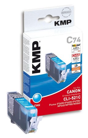 KMP C74 ink cartridge cyan compatible with Canon CLI-521 C