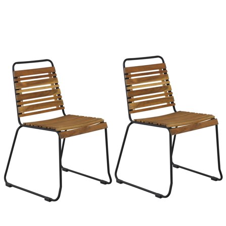 Venture Home Bois 9587-068 Matstol 2-pack, svart/natur, Utemöbler