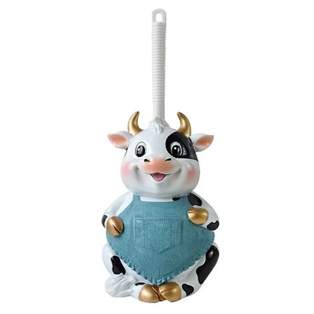 Wabjtam Söt Ko Djur Borste Toalettborste Tecknad Rengöring Badrum (blå Ko)