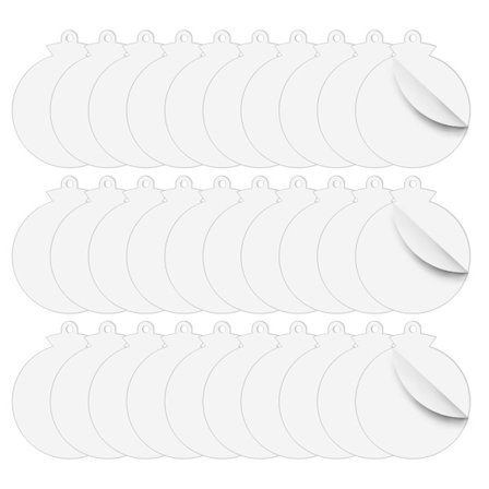 30 stk tomme juleplaketter - runde, dekorasjoner for oppheng