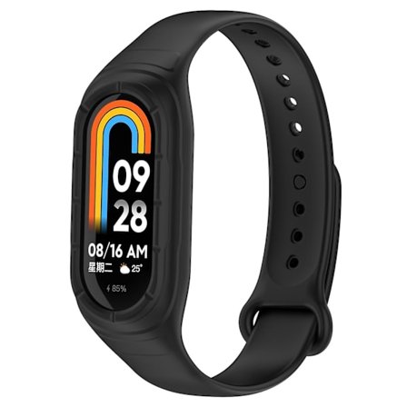 Ersättningsilikonrem för Xiaomi Smart Band 8, integrerat armband med fodral