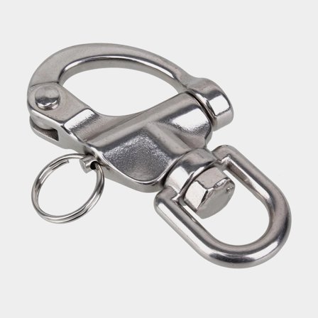 Gancho de escota 1852-Marine, 27 mm / 22 mm, 126 mm, acero inoxidable, ojo giratorio