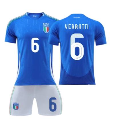 Europeiska cupen - Italiens hemmatröja nr 14 Chiesa nr 18 Barella barn vuxen set fotboll No socks size 6 No socks size 6 L