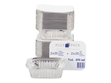 Aluminiumform inkl. lock 450ml 50/fp - Lyreco - Kök och servering - Matförvaring - Aluminiumformar