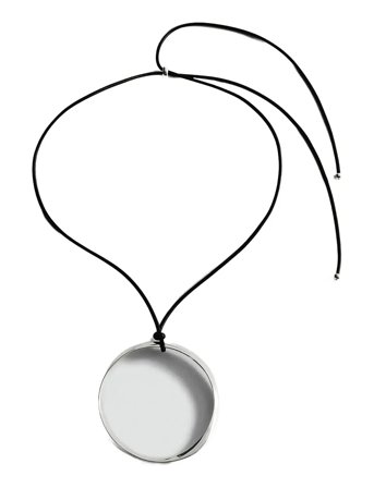 Mango Hoop Pendant Necklace - Silver - ONE SIZE