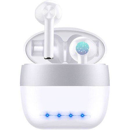 Trådlösa hörlurar Bluetooth 5.1 IPX5 Vattentäta 30H Playtime True Wireless Stereo Headphones för iPhone Android med case in-ear hörlurar He