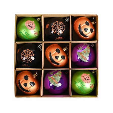 Halloween-koristeet 8CM joulukuusen koristepallo juhlapallo riipus viehätys Halloween joulupallosetti