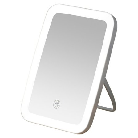 Sminkningsspegel USB Uppladdningsbar Fällbar Bärbar Touch Regulable LED Sminkningsspegel för Badrum Resor