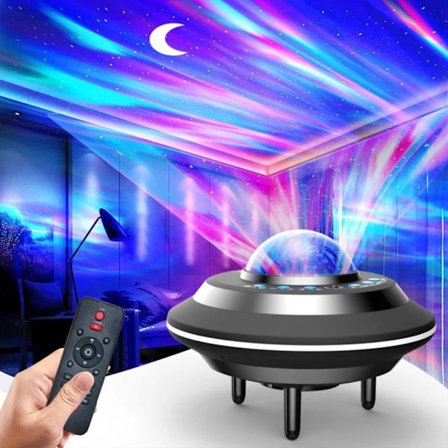 UFO Aurora Tähtitaivas Projektori Yövalo Kaukosäätimellä Kannettava Revontulet Tähtiprojektori USB Bluetooth Musiikkivalo