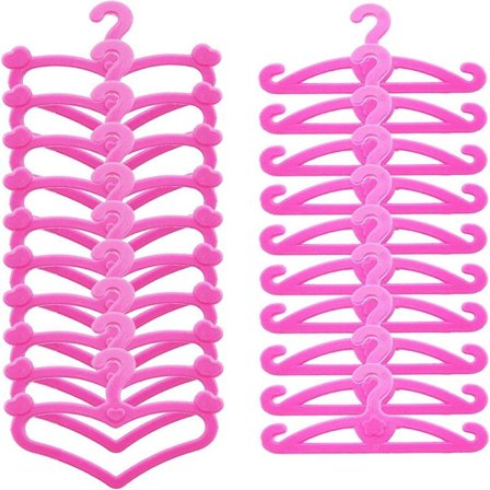 40 lyserøde plastikbøjler til Barbie-tøj 29,2 cm