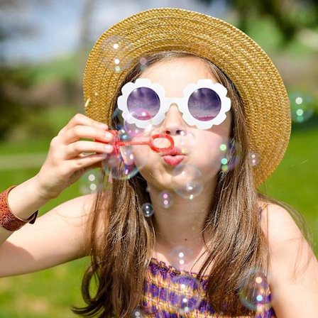 3 stk runde blomstersolbriller søte utendørs strandsolbriller briller for barn