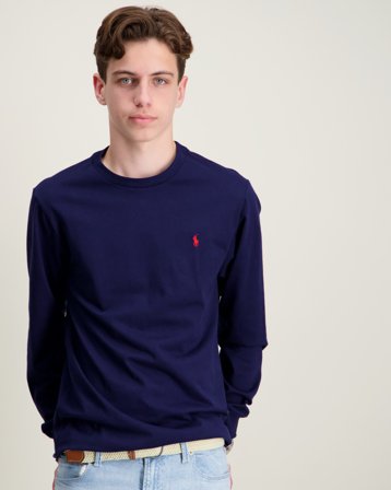 Polo Ralph Lauren Cotton Jersey Long-Sleeve Tee Blå T-skjorter Gutt - Kids Brand Store
