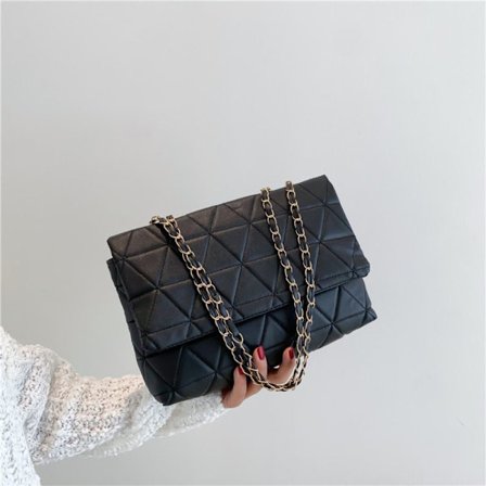 Broderi Rutväska Crossbody-väskor i PU-läder SVART