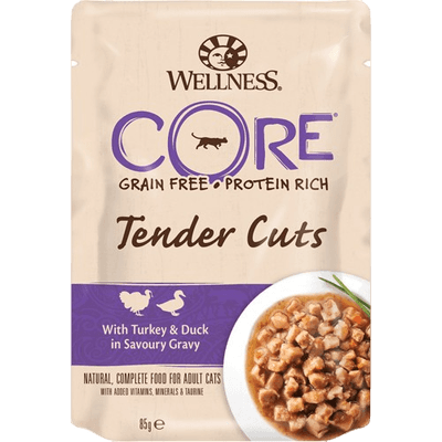 CORE Petfood - Cat Adult Tender Cuts kalkun og and 85 g - Katt - Kattefôr & kattemat - Våtfôr og våtmat - ZOO.no