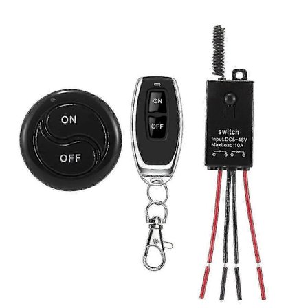 WJTG 433MHz Langaton Kaukosäädinkytkin, DC12V/24V/48V/72V 40A Rele RF-kytkin 100M Pitkän Kantaman Kaukosäätimellä