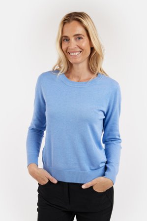 BRANDTEX - Langærmet Strik - Lys Blå