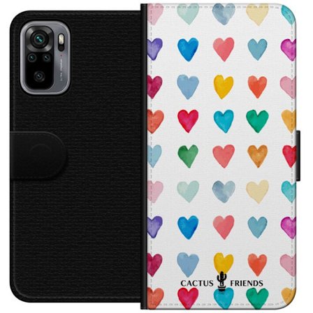 Yhteensopiva Lompakkokotelo Xiaomi Xiaomi Redmi Note 10S Cactus and Friends - Watercolor Love Grid