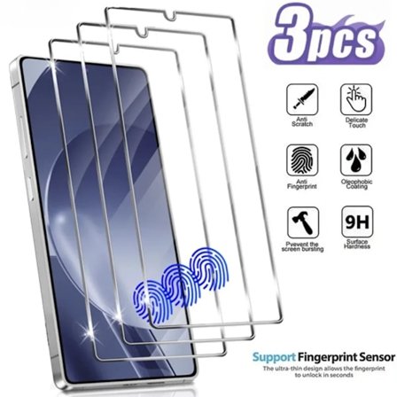 3-pack Ultra HD härdat glasfilm kompatibel med Samsung Galaxy S25 S24 Ultra S21 S22 Plus S25 Edge S24 S23 FE, fallsäkert skärmskydd