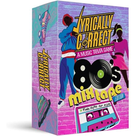 Lyrically Correct 80-luvun Mixtape Hip Hop, R&B, Funk ja Pop Musiikki Tietokilpailukorttipeli Monikieliset Perhetapaamiset