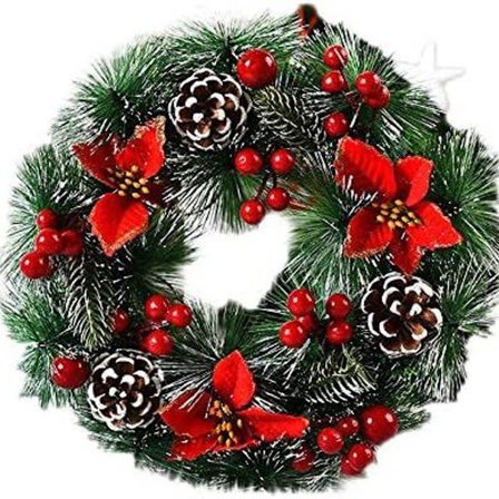 Julekrans til dør hele året rundt, kunstig veggkrans til inngangsdør, moderne dekorasjon KLB