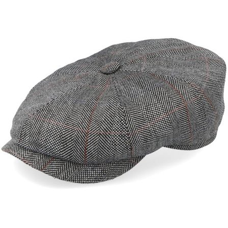 Stetson - Svart flatcap Keps - Hatteras Silk Black Herringbone Flat Cap @ Hatstore