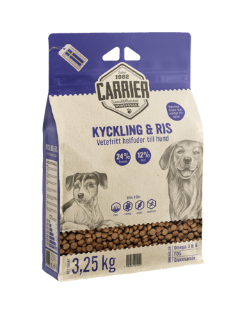Carrier - Kylling og ris 3,25 kg - Hund - Hundefôr & hundemat - Tørrfôr for hund - ZOO.no