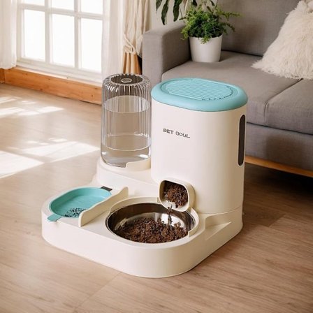 Lollanda 2-in-1 automaattinen kissanruokakone ja vesiautomaatti - Lemmikkieläinten ruokakone - vesiensyöttölaite, ruokintalaite kissalle ja koiralle