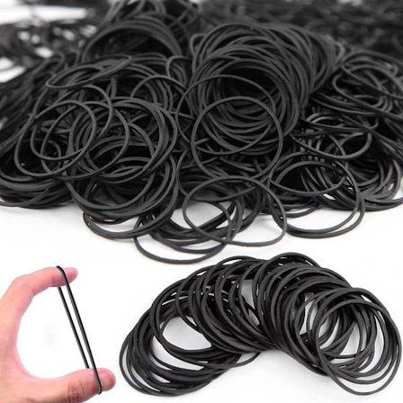 125g Stykker Elastik Sort Elastikker Kontorartikler - Stærke Naturlige Elastikker til Skole Hjemmekontor DIY Industrielt Håndværk