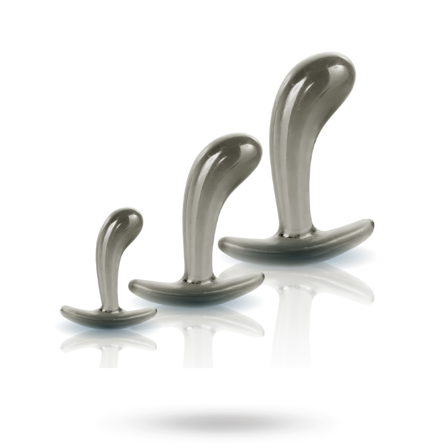 Black Axinite Anal Plug Set Smoke - Vuxen.se - Buttplug, stora & små butt plugg