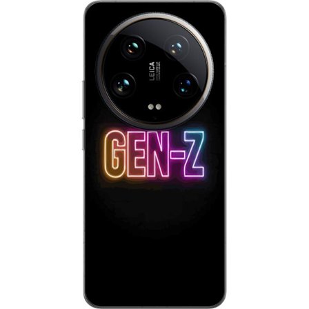Yhteensopiva Puhelinkuori Xiaomi Xiaomi 14 Ultra Neontext Gen Z värikkäässä valossa tummaa taustaa vasten modernissa digitaalisessa tyyliissä