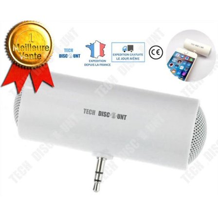 Mini højttaler - TECH DISCOUNT - 3.5mm stik - Kablet - Bærbar - 0.5W pr. højttaler