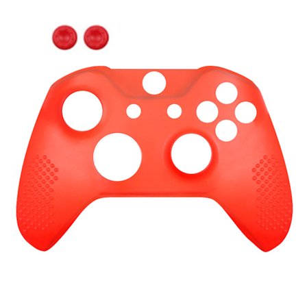 Gamepad silikone cover med skridsikkerhed - Beskyttende cover til spilcontroller med nøglehætter til XBOX ONE Slim rød