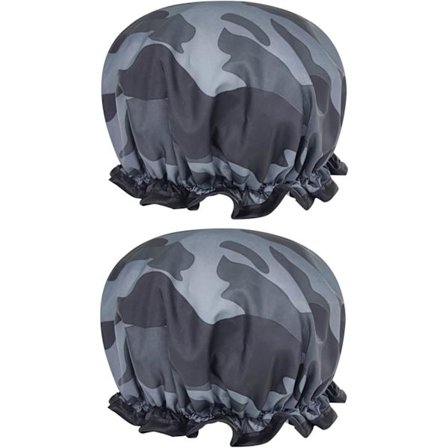 Sæt med 2 brusebadehatte, dobbeltlagsilkesatin stor vandtæt brusebadehat genanvendelig brusebadehat til mænd og kvinder langt hår brusebad spa salon 