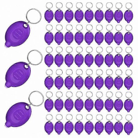 Mini UV-nøkkelringlykter, 48-pakning, bærbar svartlys med 12 lumen, kompakt nøkkelringdesign, batterier inkludert