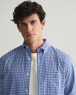 GANT - Smårutete poplinskjorte i regular fit - Herre - 4XL