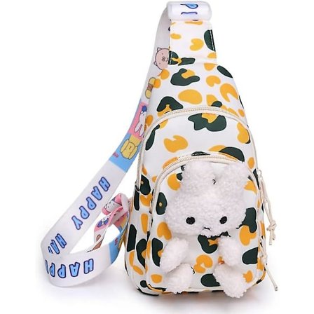 Sling Bag för Barn, Kawaii Väska Ryggsäck för Barn Resväska Bröstväska, Crossbody Väska Mini Ryggsäck för Flickor (Grön)