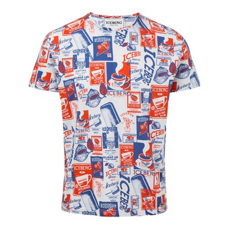 Iceberg, F011 S841 T-shirt Blauw, Heren, Maat:XS